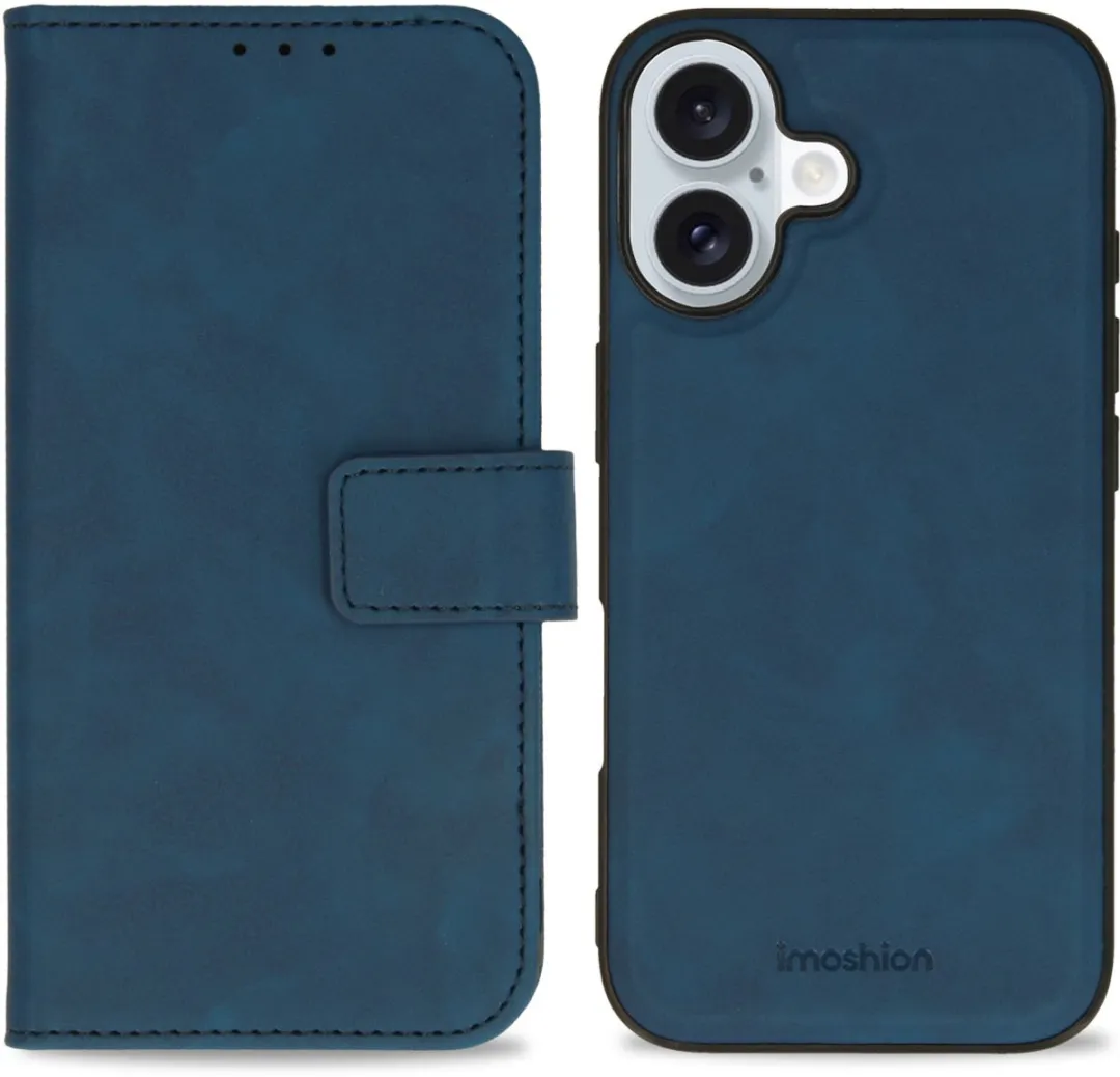 Imoshion Hoesje iPhone 16 2-in-1 Bookcase Blauw - 3 Pasjes