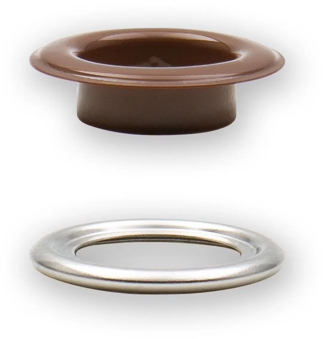 Prym Ringen met schijven 14mm - Donkerbruin - 15 Stuks