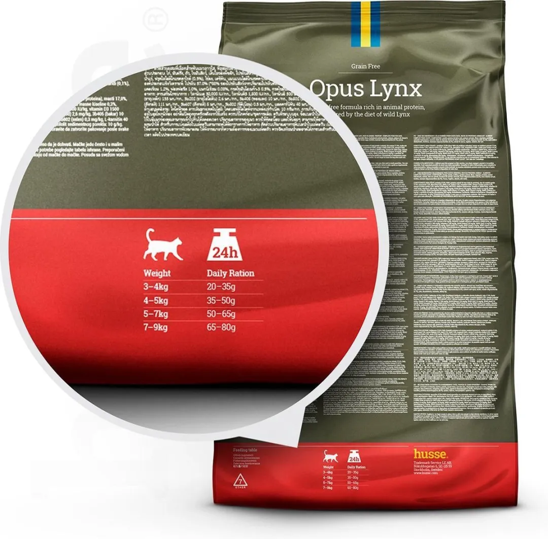 Husse Opus Lynx Graanvrij Kattenvoer - 5x60g Proefpakket