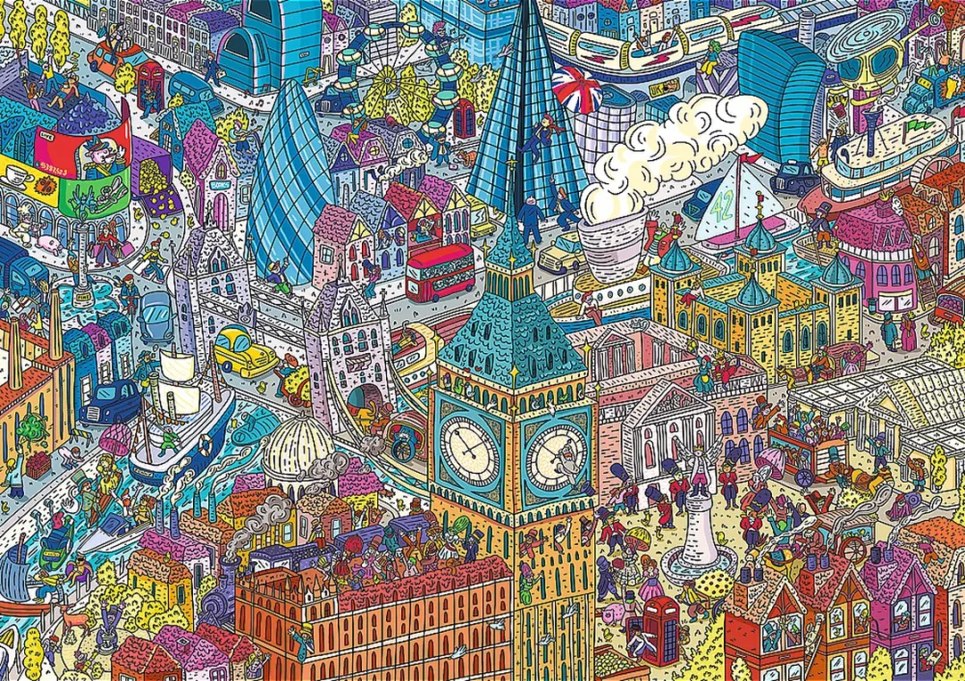Trefl Time Travel London 1000 Puzzels - 1000 Stuks - Multicolor
