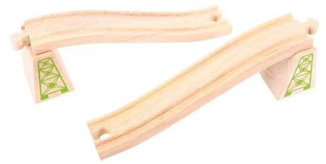BIGJIGS Ascender & Descender Track 2-delig - Houten Treinbanen - Multi