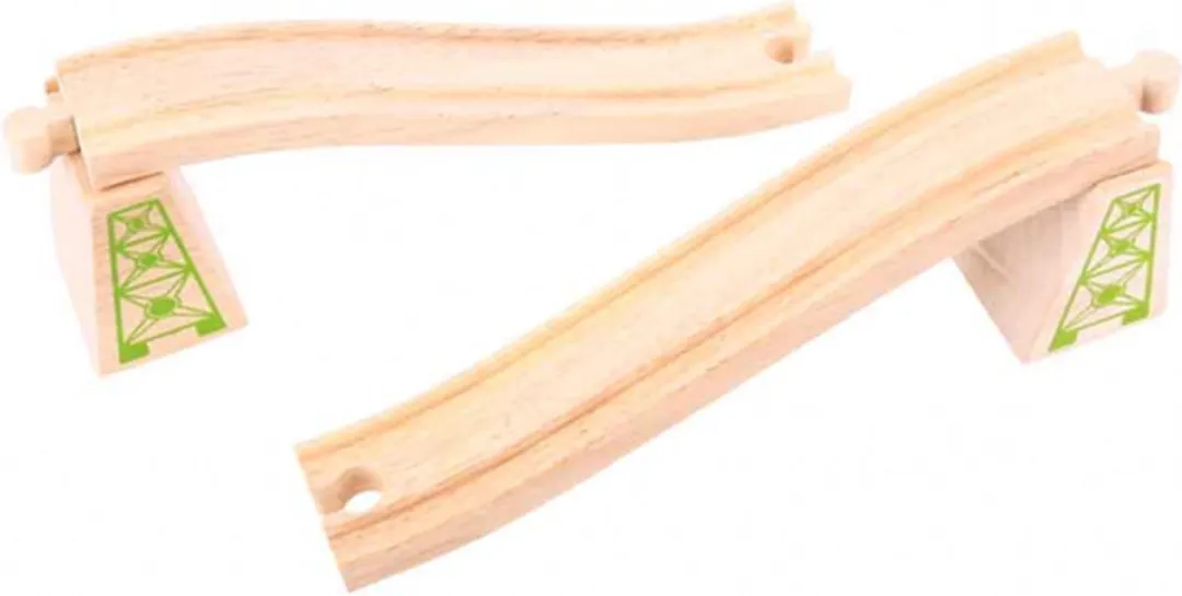 BIGJIGS Ascender & Descender Track 2-delig - Houten Treinbanen - Multi