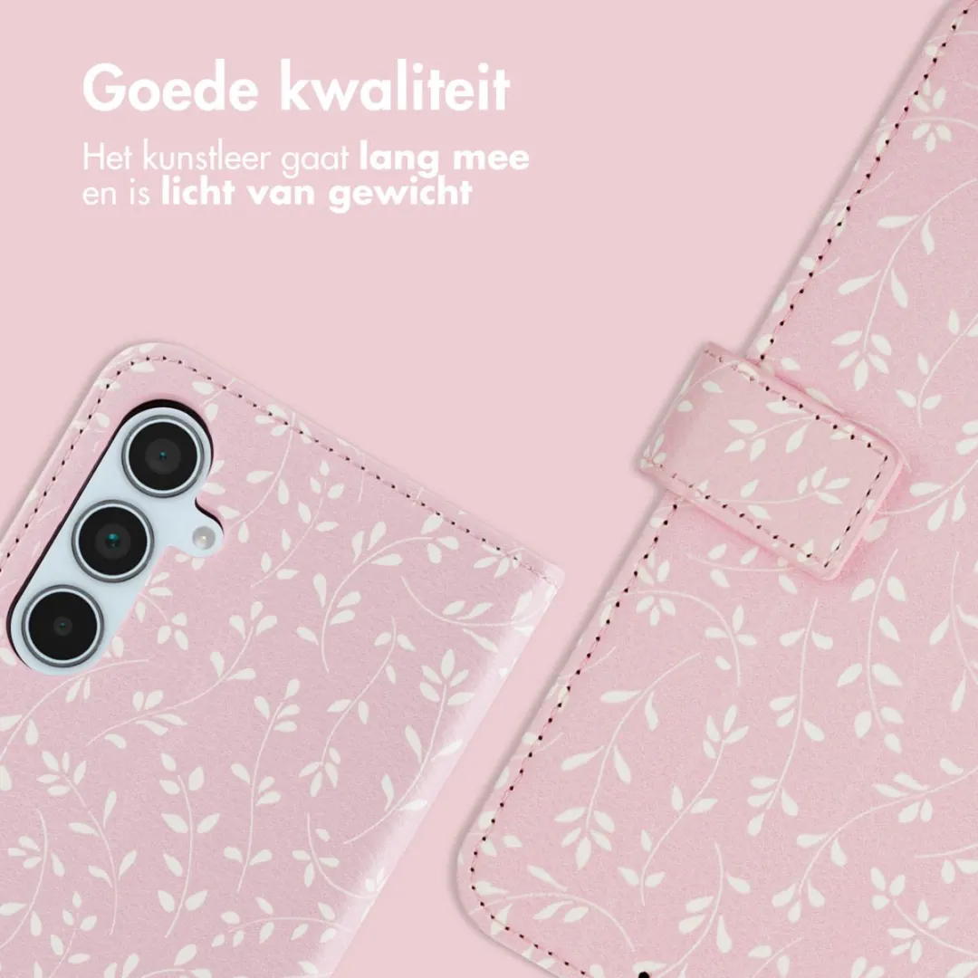 Imoshion Samsung Galaxy A35 Hoesje - Pink Bazaar Flowers - 3 Pasjes