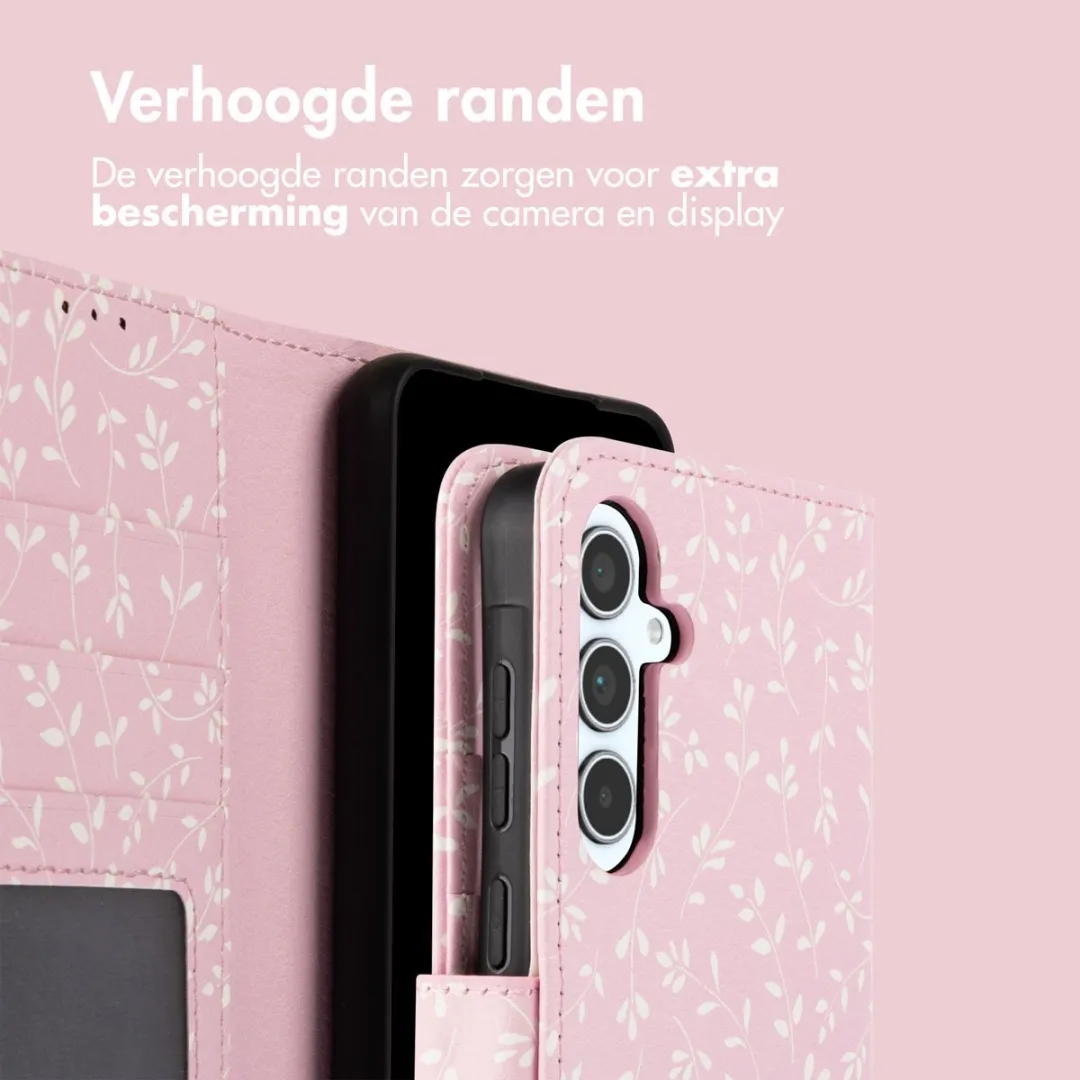 Imoshion Samsung Galaxy A35 Hoesje - Pink Bazaar Flowers - 3 Pasjes
