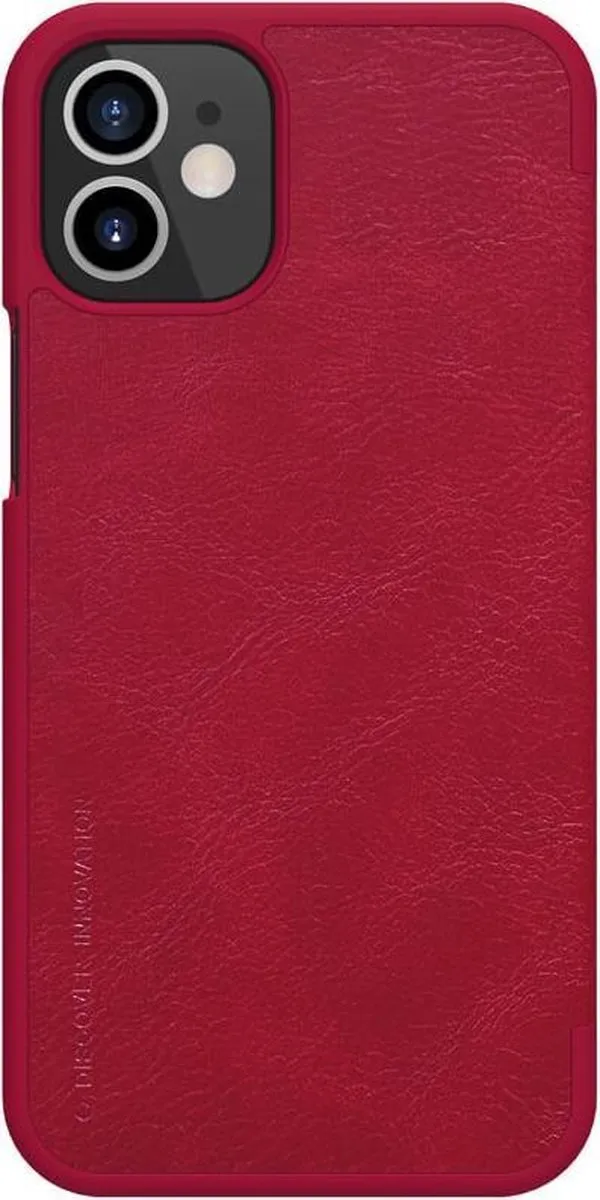 Nillkin Qin Leather Hoesje iPhone 12 Mini - Rood - 2 Pasjes