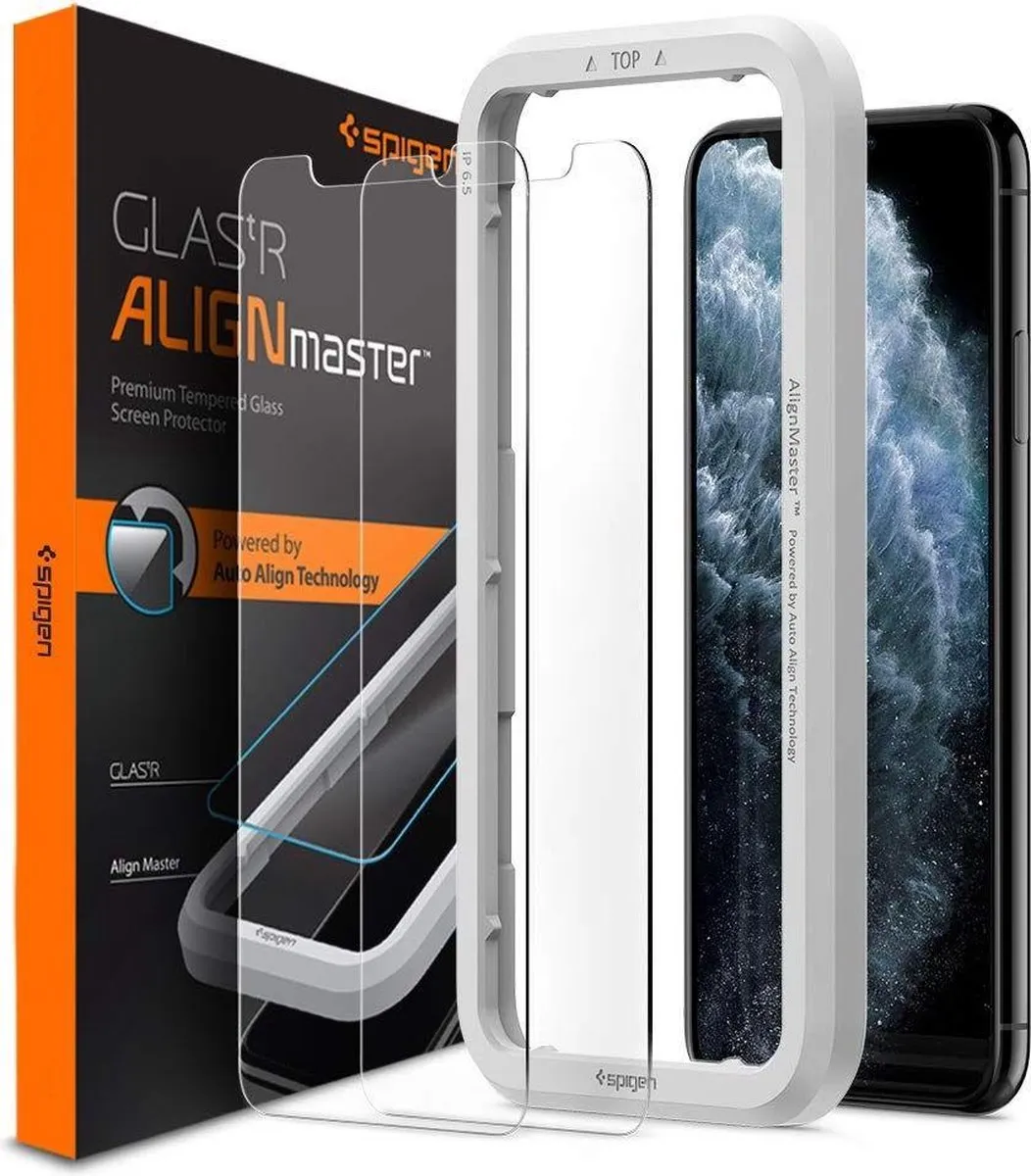 Spigen GlastR AlignMaster AGL00109 Glasbeschermer - 2 Stuks