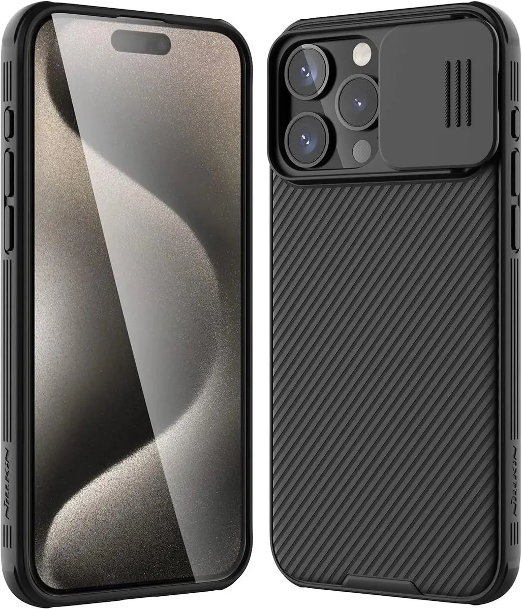 Nillkin CamShield Hoesje iPhone 15 Pro Max - Camera Slider - Zwart