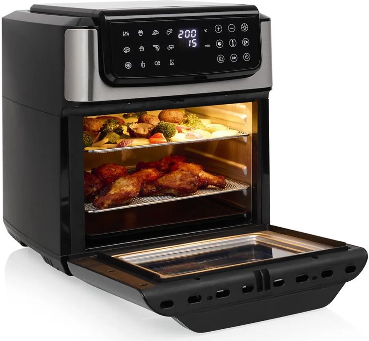 Tristar FR-9068 Airfryer Oven XXL 1800W - 12L - 13 Programma's - Zwart - afbeelding 6 van 6