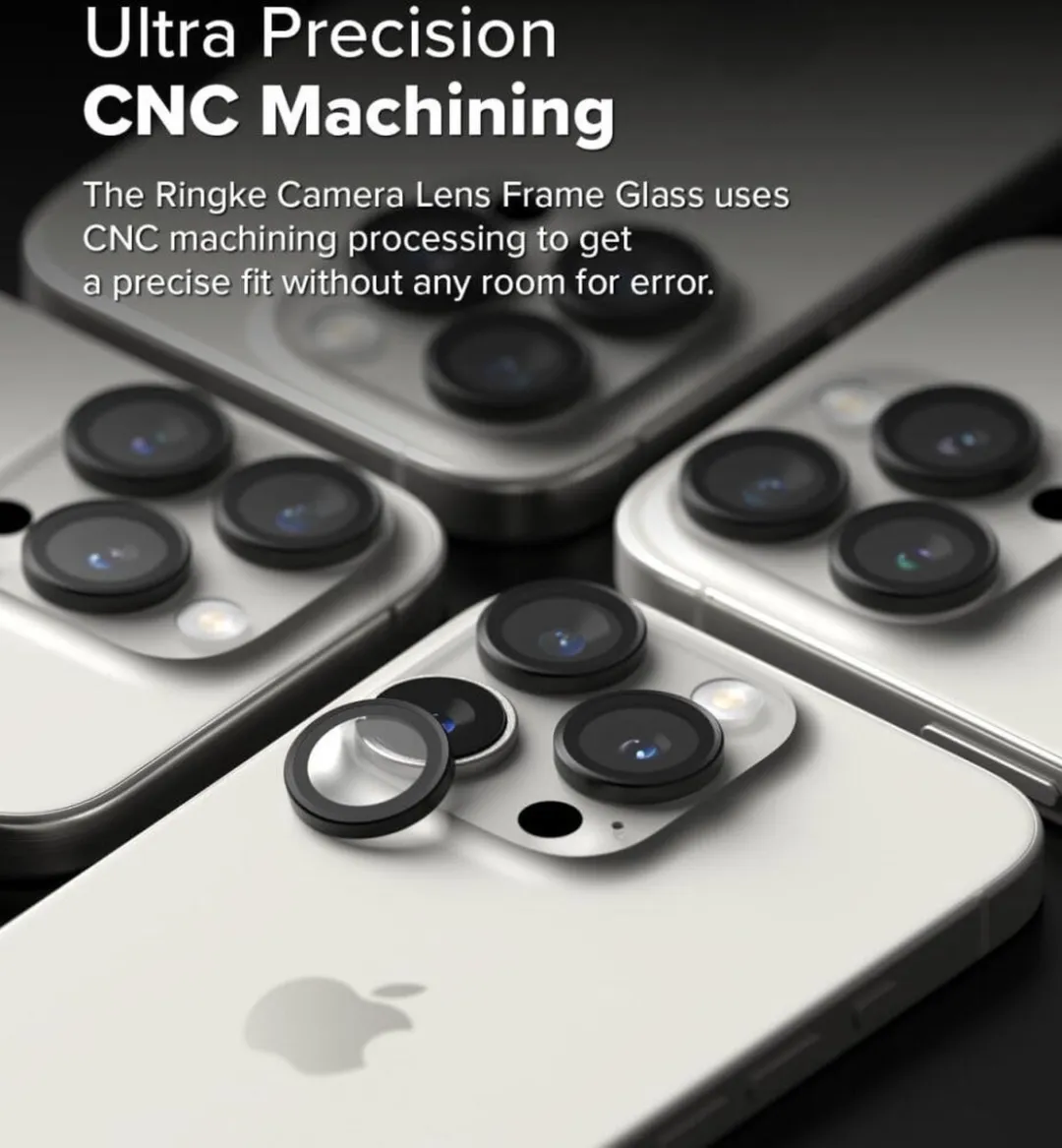 Ringke Frame Glass Camera Protector iPhone 16 Pro/Pro Max - 2 Stuks - Zwart