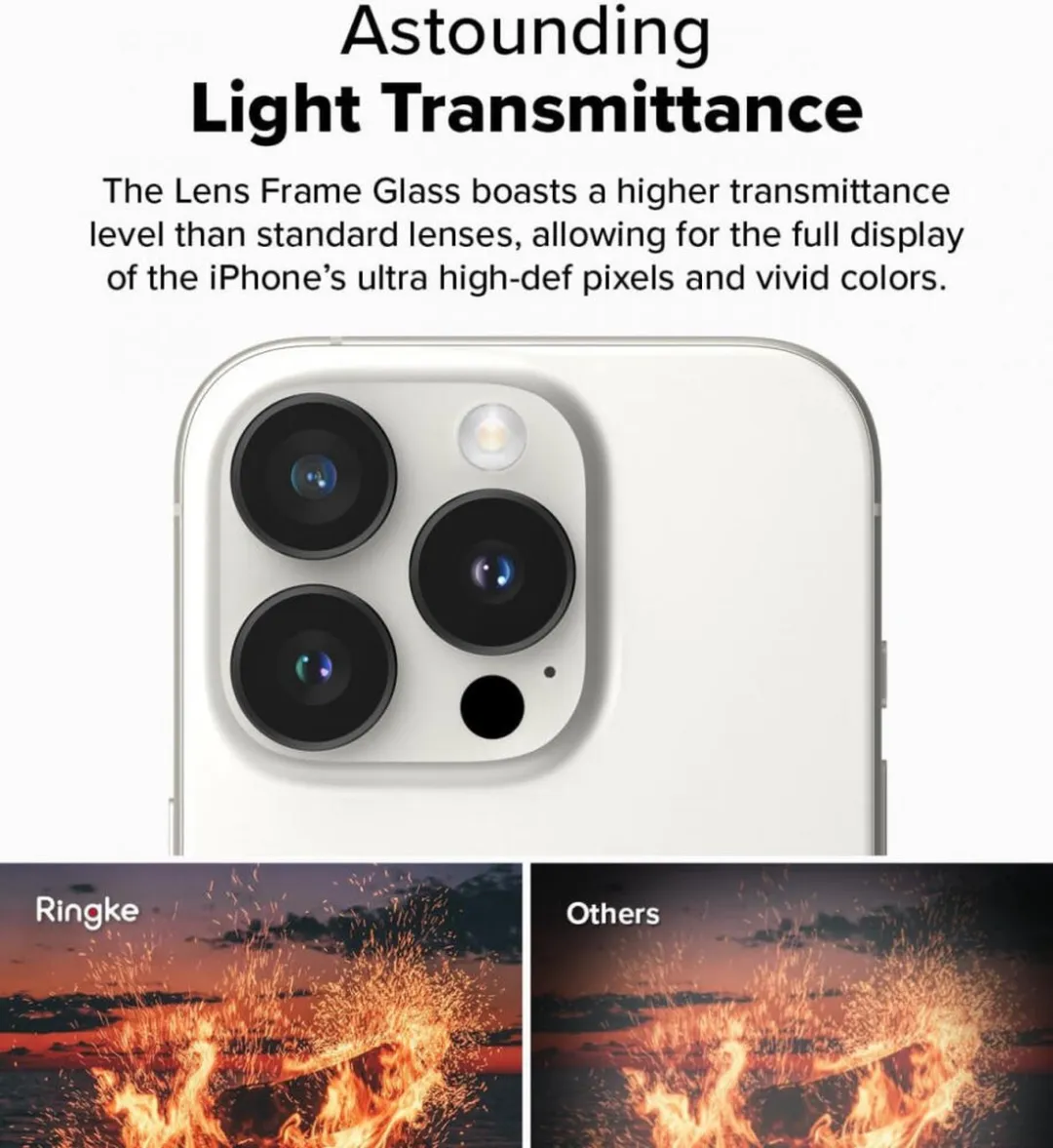 Ringke Frame Glass Camera Protector iPhone 16 Pro/Pro Max - 2 Stuks - Zwart