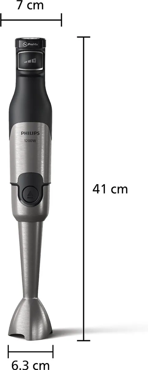 Philips Staafmixer 3-in-1 HR2683/00 - Incl Hakmolen, Maatbeker en Garde/Klopper - 1200 Watt – Regelbare Snelheid - RVS - Zwart