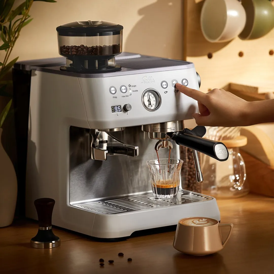 Solis Grind & Infuse Perfetta Espressomachine - Wit - 2 Kopjes