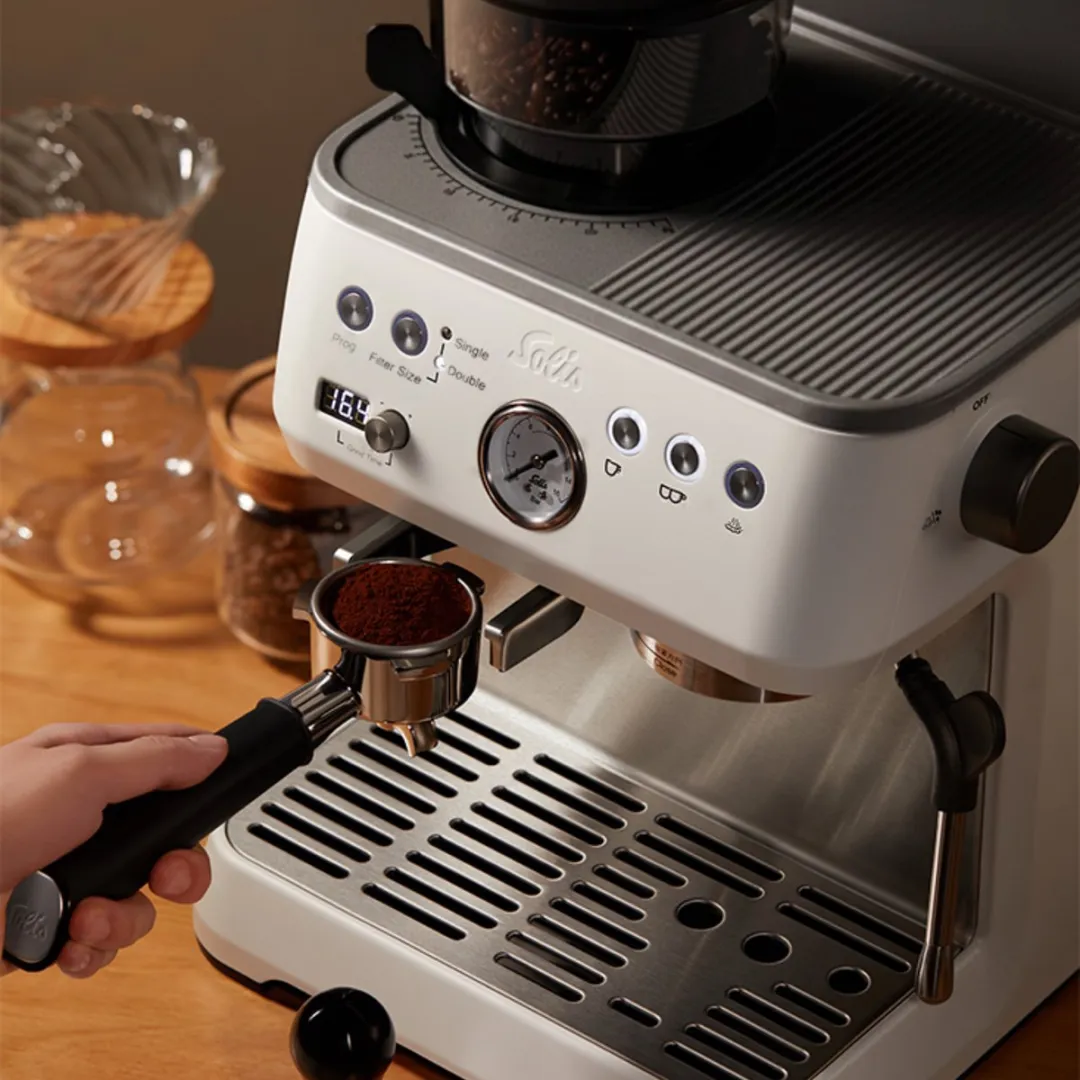 Solis Grind & Infuse Perfetta Espressomachine - Wit - 2 Kopjes