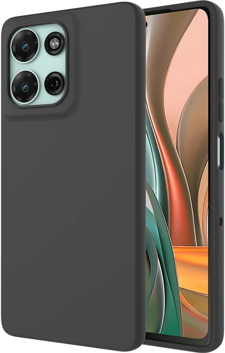 Just in Case TPU Hoesje Motorola Moto G75 - Effen Zwart - afbeelding 6 van 6