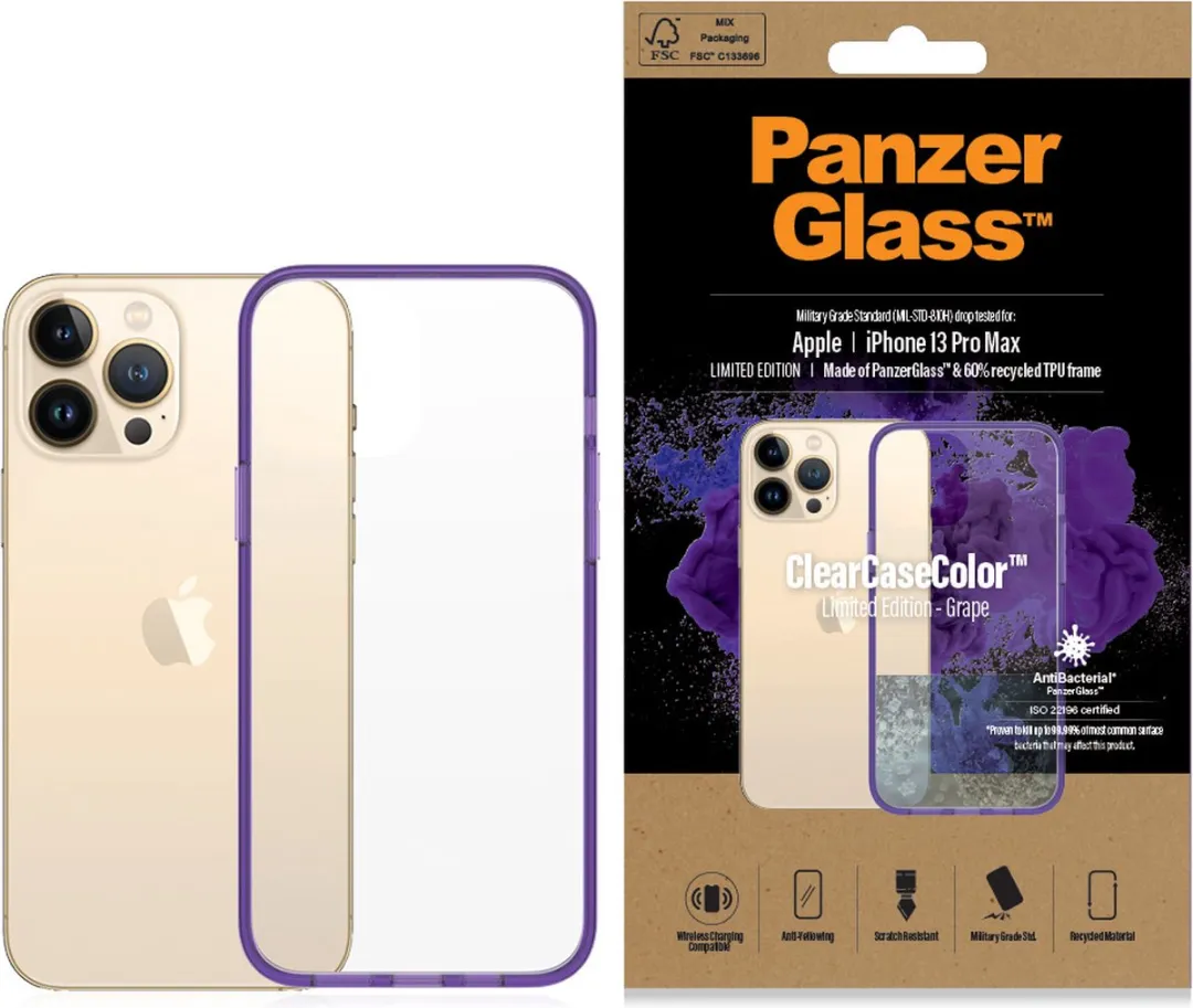 PanzerGlass ClearCaseColor iPhone 13 Pro Max PZ-0342 - Paars - afbeelding 6 van 6