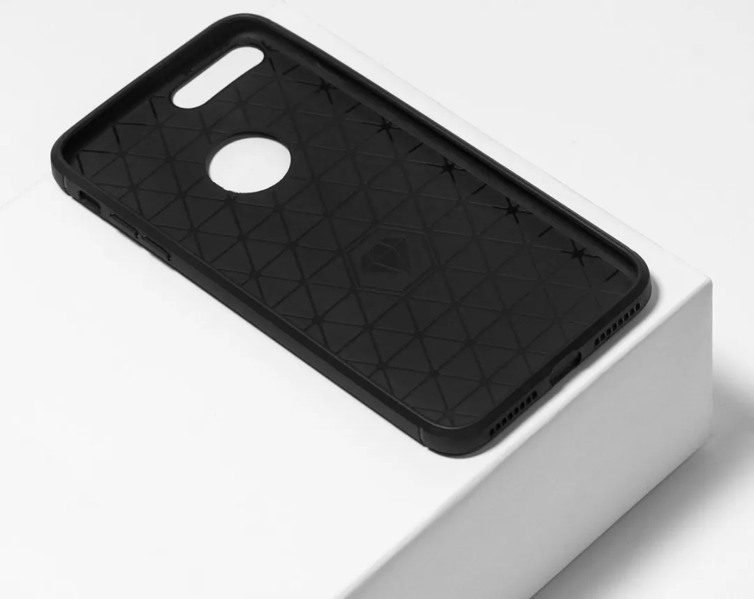 BMAX Carbon Hoesje iPhone 8 Plus - Zwart - BMAX61555