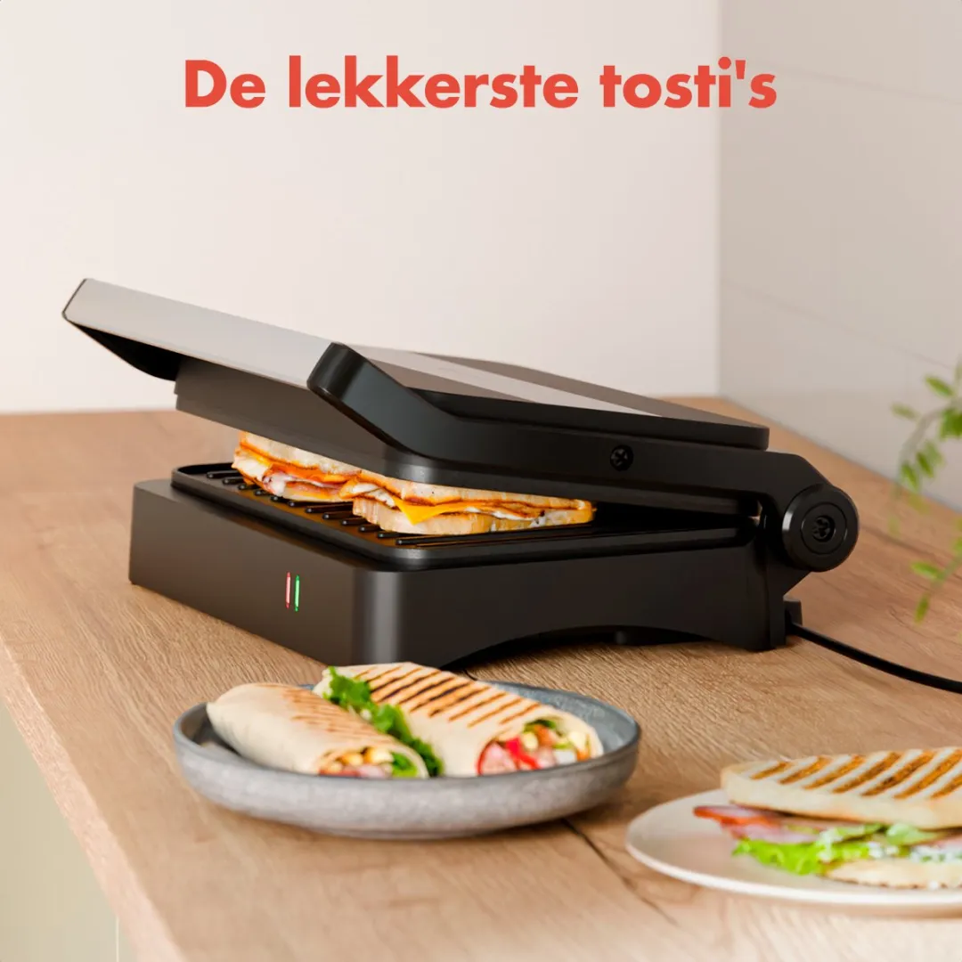KitchenBrothers KB1004177 Contactgrill 1200W - 2 Platen - Zwart