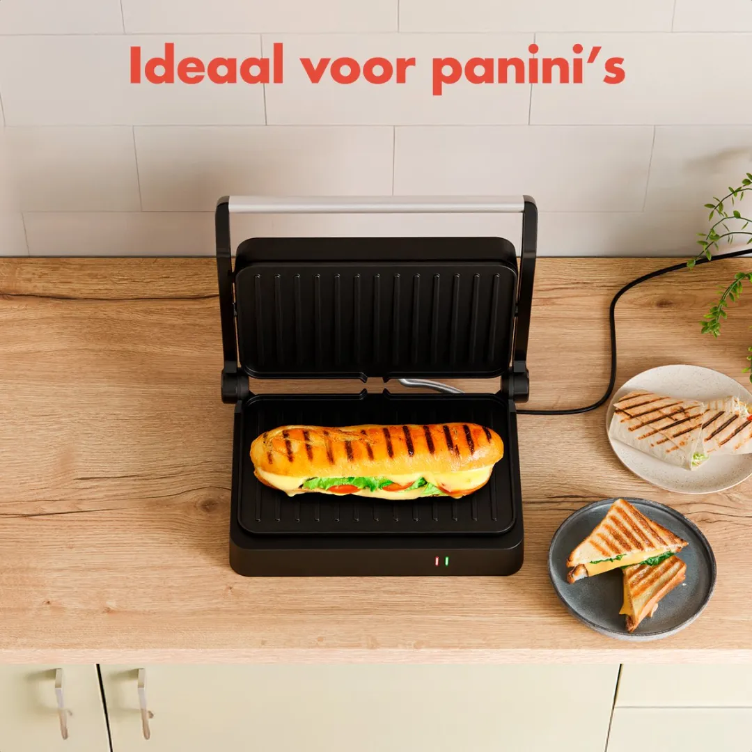 KitchenBrothers KB1004177 Contactgrill 1200W - 2 Platen - Zwart