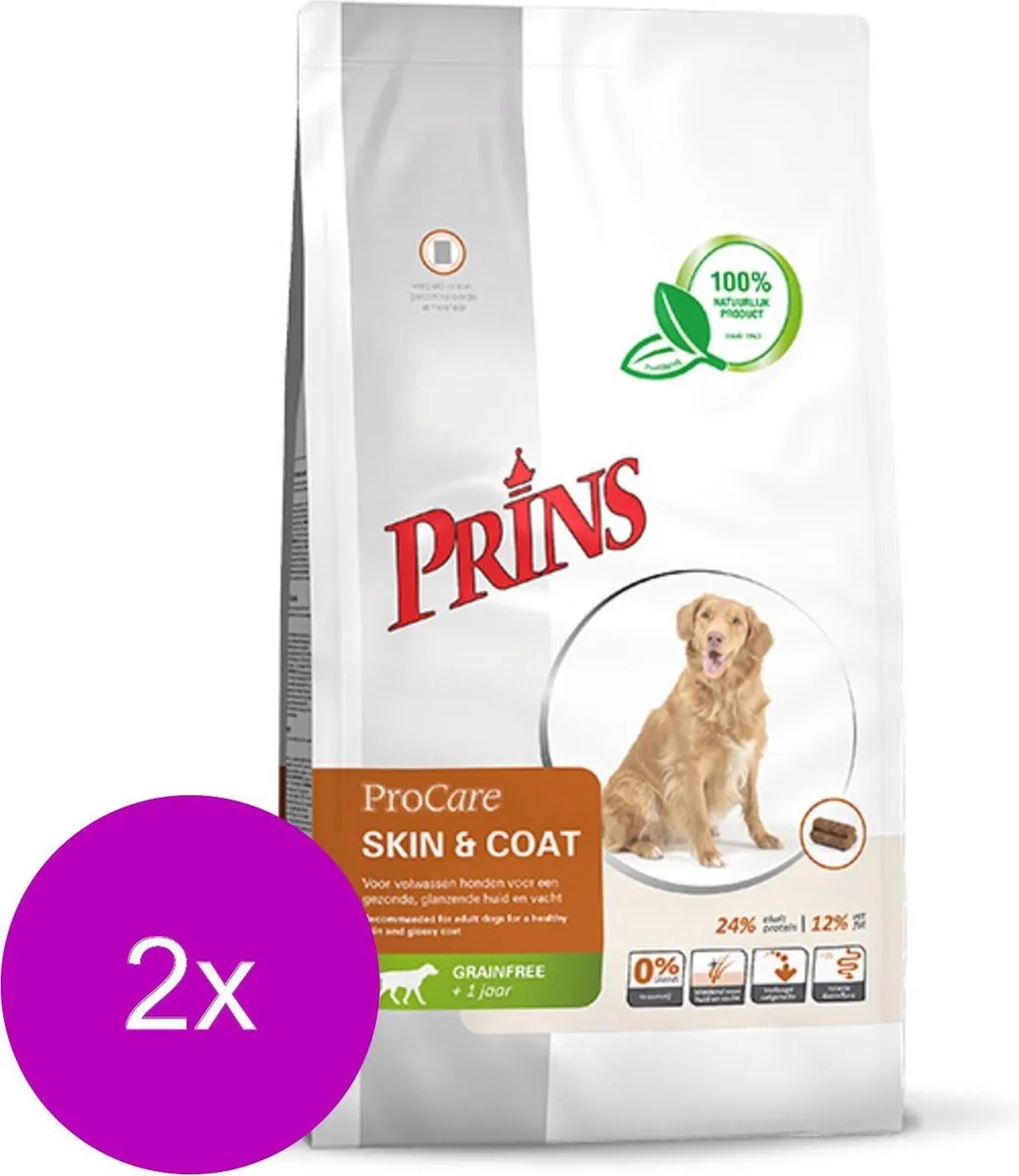 Prins Procare Skin & Coat Hondenvoer - 2x3kg Graanvrij