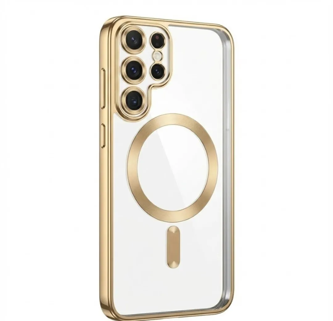 NUVEX Transparant Goudkleurig Hoesje Samsung S24 Ultra MagSafe