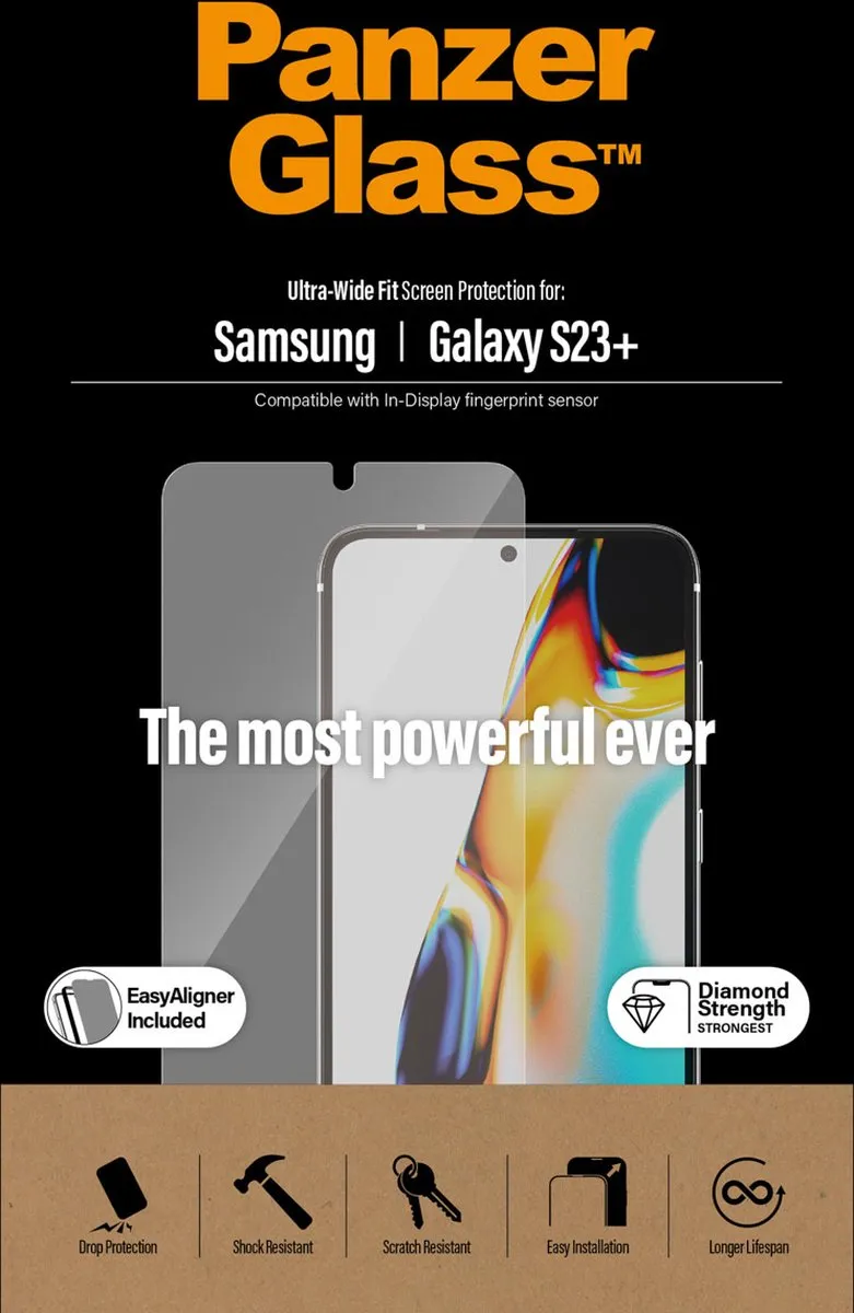 PanzerGlass Ultra-Wide Fit Screenprotector Samsung Galaxy S23 Plus