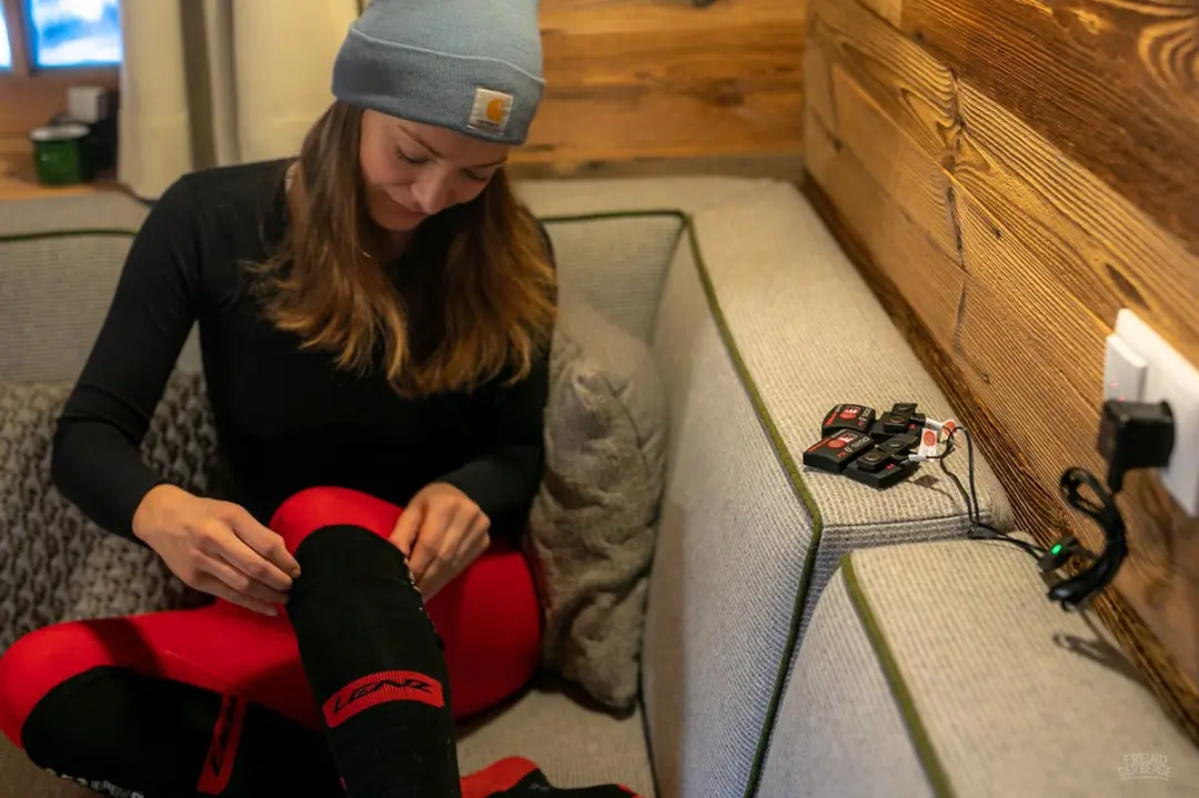 Lenz 6.1 Verwarmde Sokken Toe Cap - Zwart/Rood - afbeelding 4 van 6
