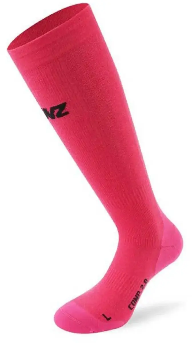 Lenz Compression 2.0 Merino Skisokken - Roze - afbeelding 2 van 6