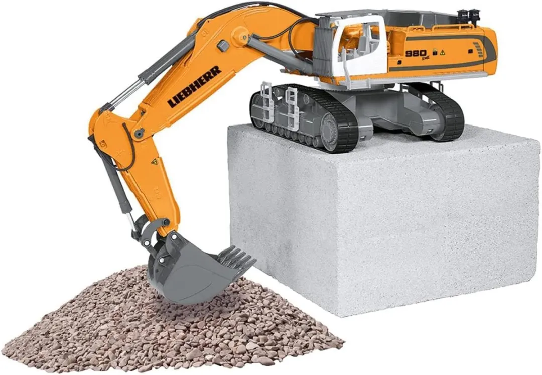 SIKU 6740 Liebherr R980 SME Rupsgraafmachine - Geel