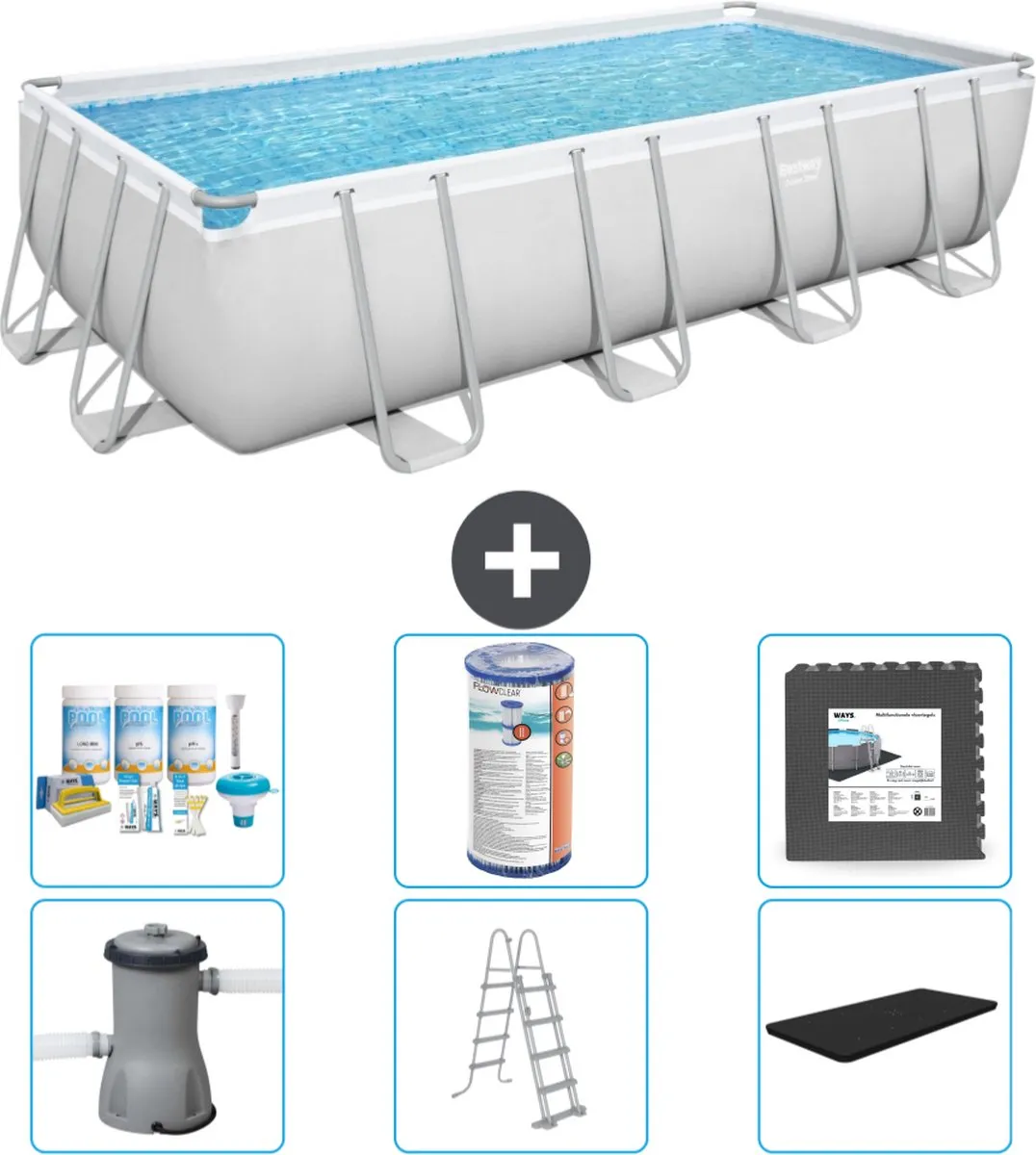 Bestway Power Steel Zwembad 488x244x122cm