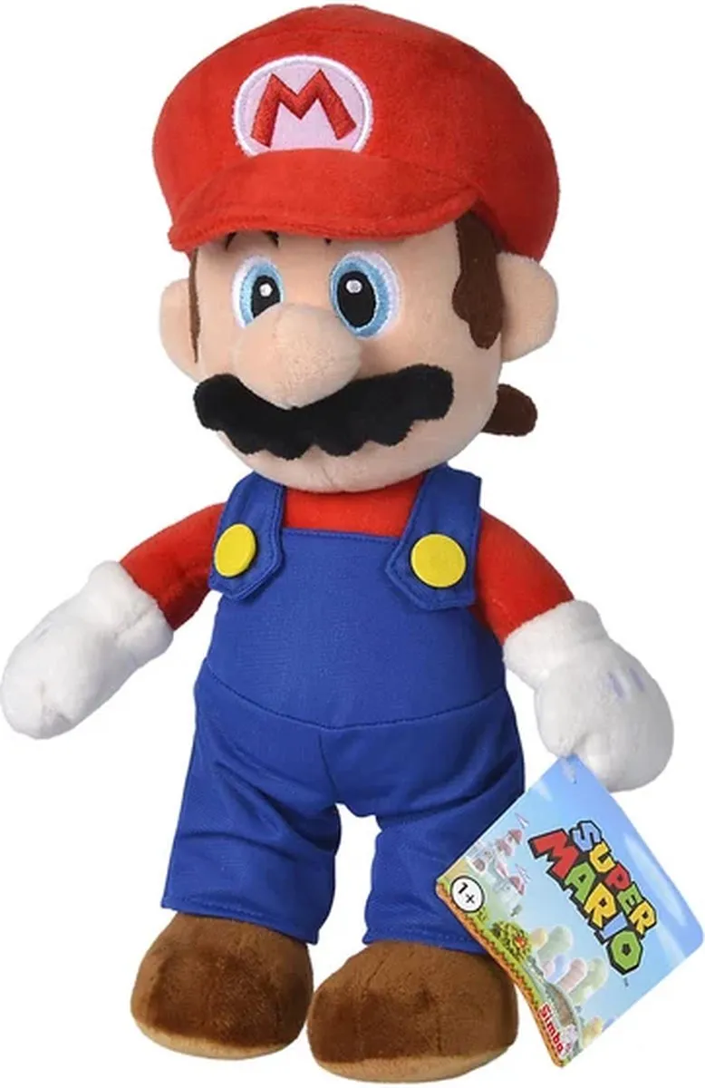 Nicotoy Mario Pluche 30cm - Knuffel Multicolor