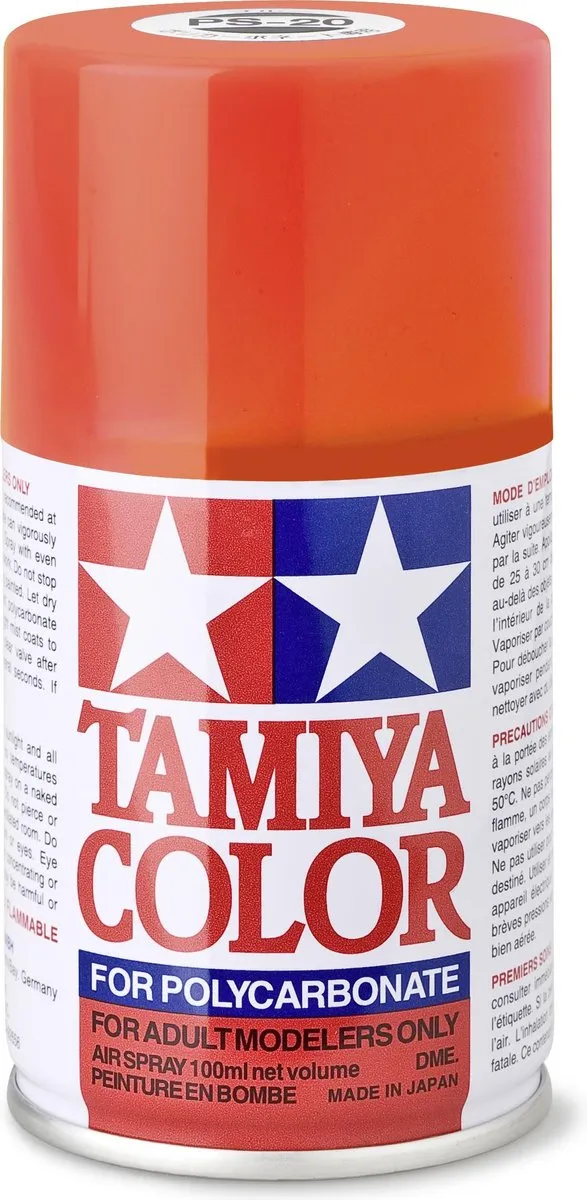 Tamiya PS-20 Fluoriserend Rood Acrylspray 100ml