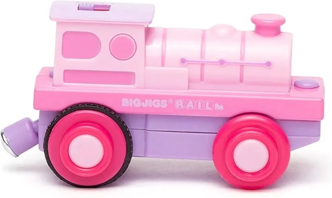 BIGJIGS Trein BJT3010 - Roze Locomotief - 2 Stuks
