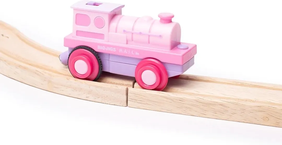 BIGJIGS Trein BJT3010 - Roze Locomotief - 2 Stuks - afbeelding 6 van 6