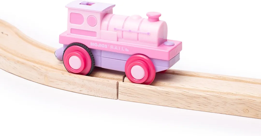 BIGJIGS Trein BJT3010 - Roze Locomotief - 2 Stuks