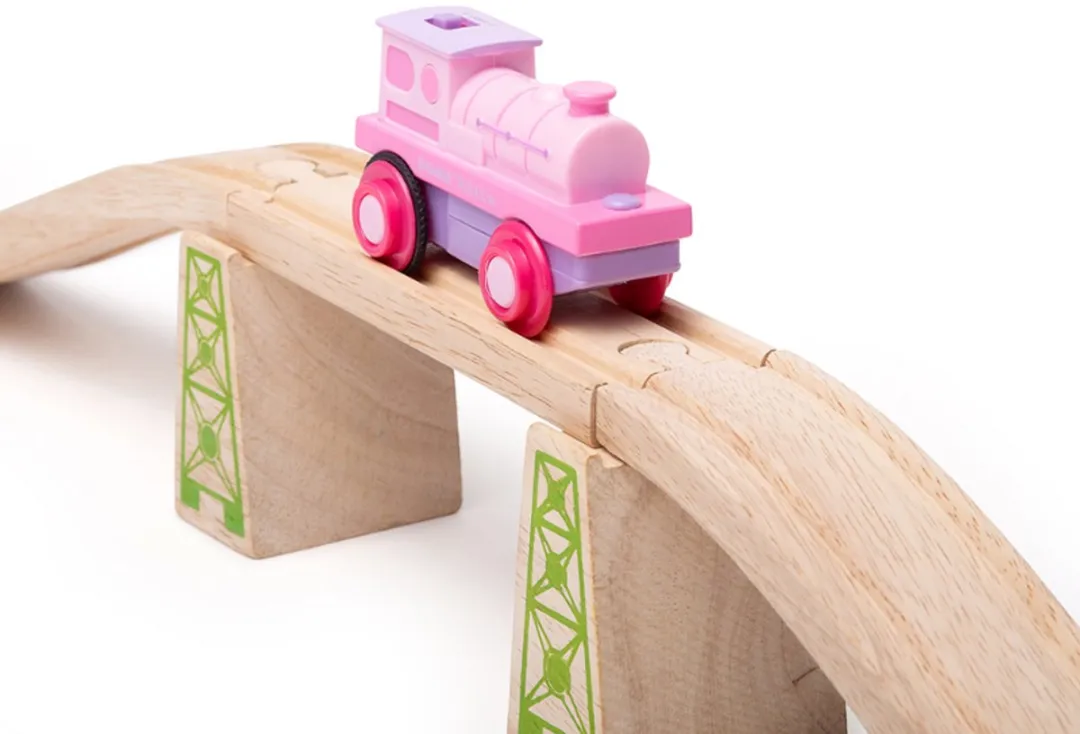 BIGJIGS Trein BJT3010 - Roze Locomotief - 2 Stuks