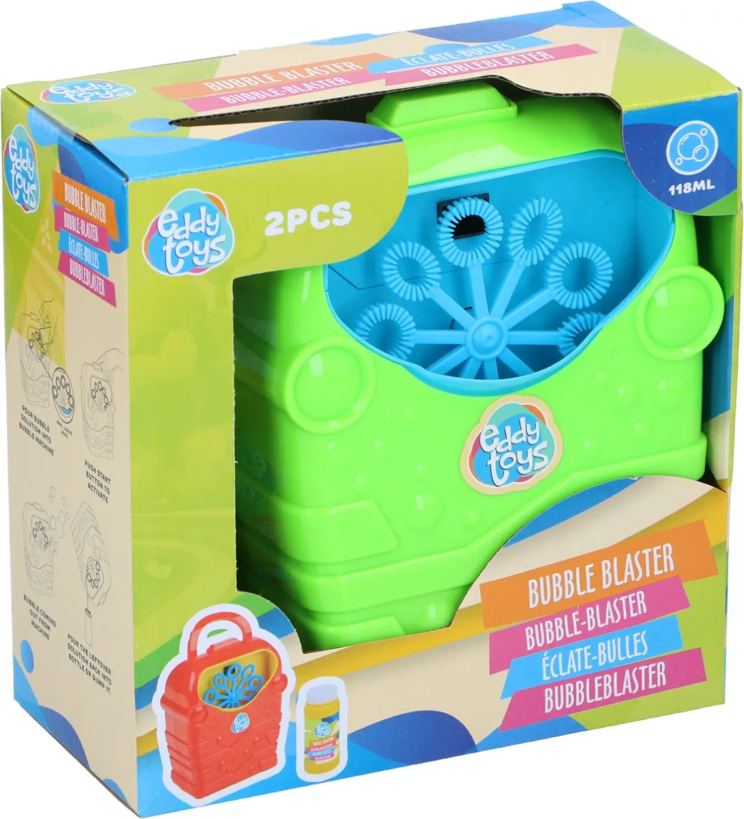 Eddy Toys Bubble Blaster Bellenblaasmachine - 118ml Meerkleurig - afbeelding 4 van 5