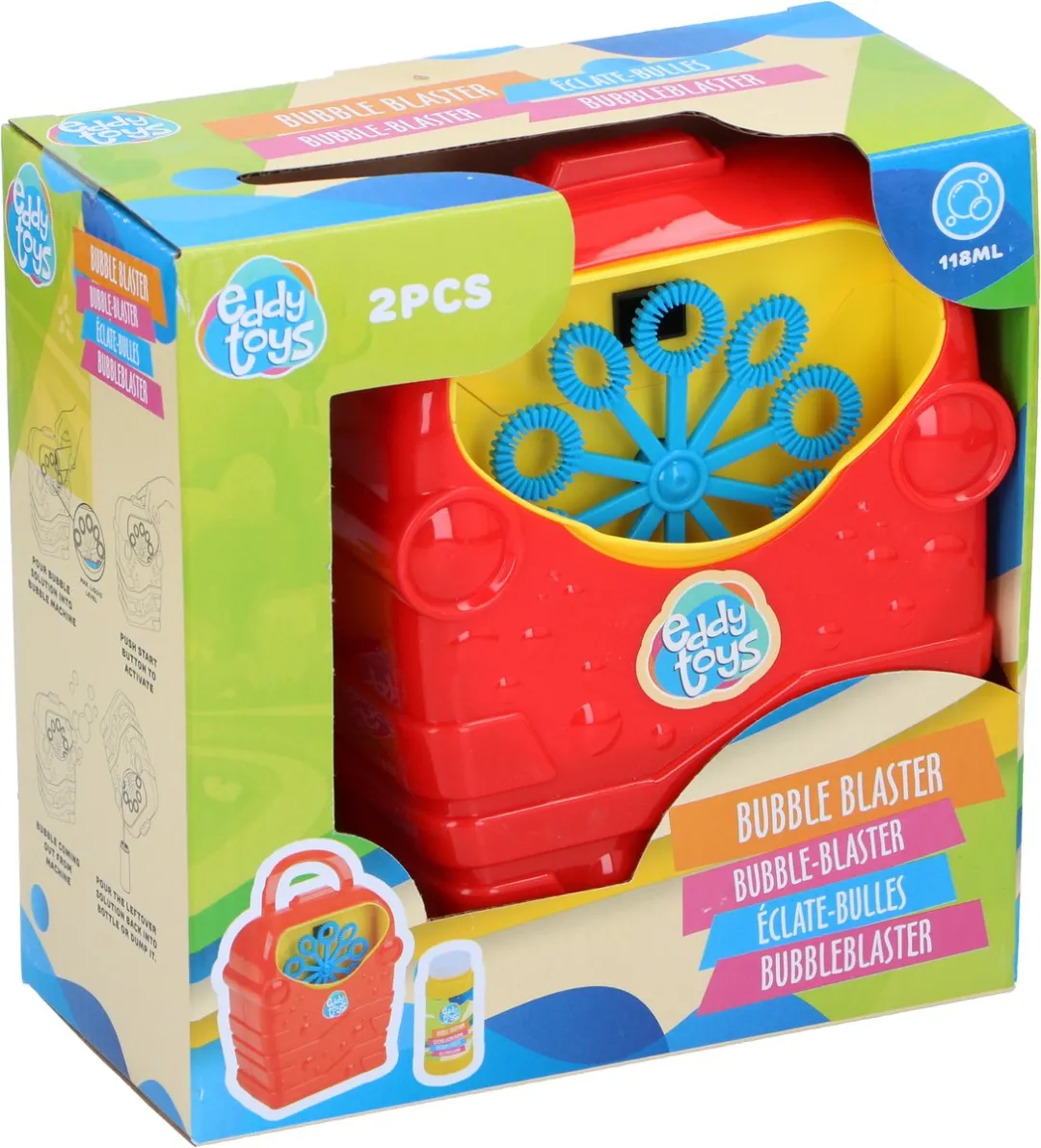 Eddy Toys Bubble Blaster Bellenblaasmachine - 118ml Meerkleurig - afbeelding 5 van 5