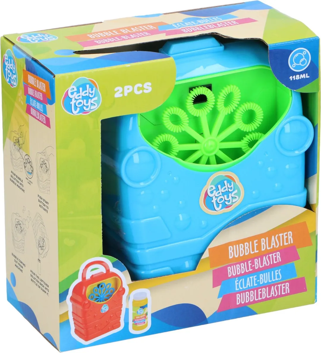 Eddy Toys Bubble Blaster Bellenblaasmachine - 118ml Meerkleurig - afbeelding 2 van 5