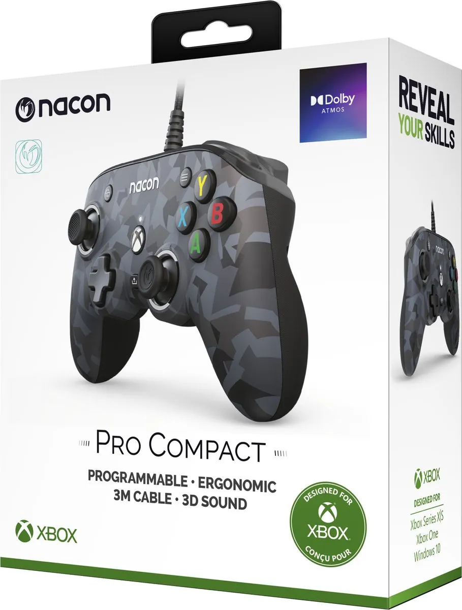 Nacon Pro Compact Controller Xbox Series X|S - Grijs