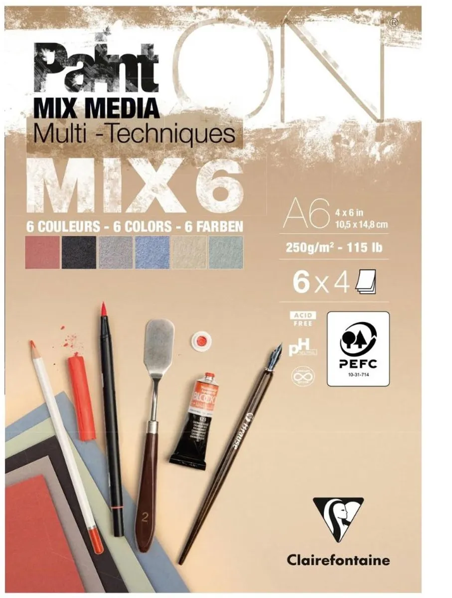 Clairefontaine Paint ON Tekenpapier A6 250g - 24 Vel - 8 Stuks