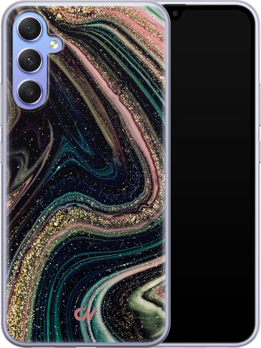 Casevibes Galaxy A34 Hoesje - Marble Twilight - Siliconen