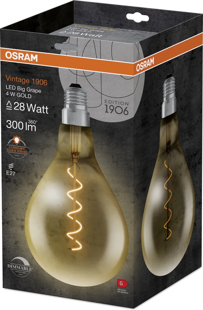 Osram LED Peer E27 5W Warmwit - 16cm Helder