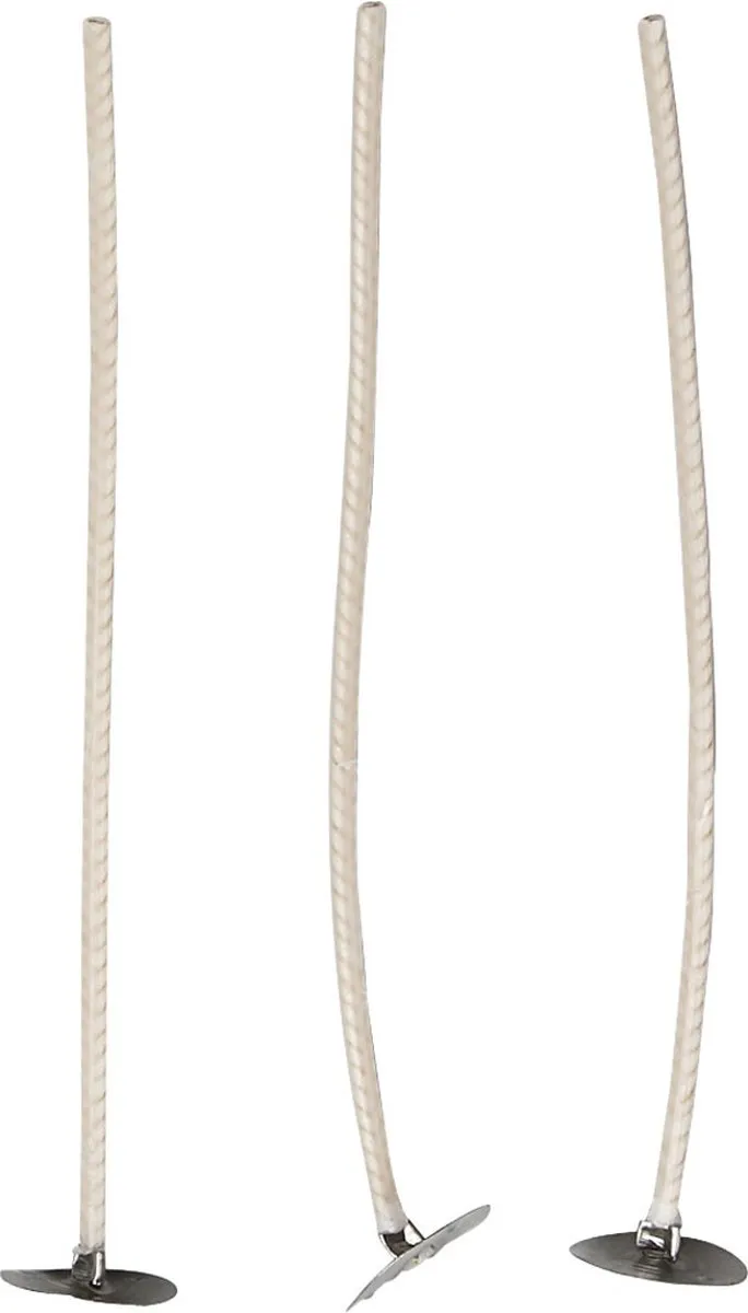 Creativ Company Waxed Kaarslonten 50 Stuks - Wit