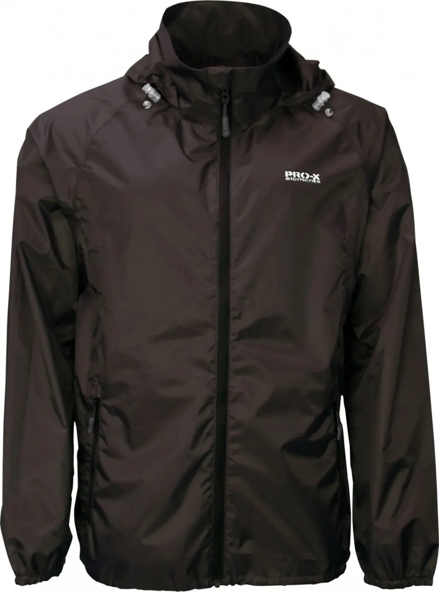 Antraciet lichtgewicht heren regenjas Packable van Pro-X Elements 5XL