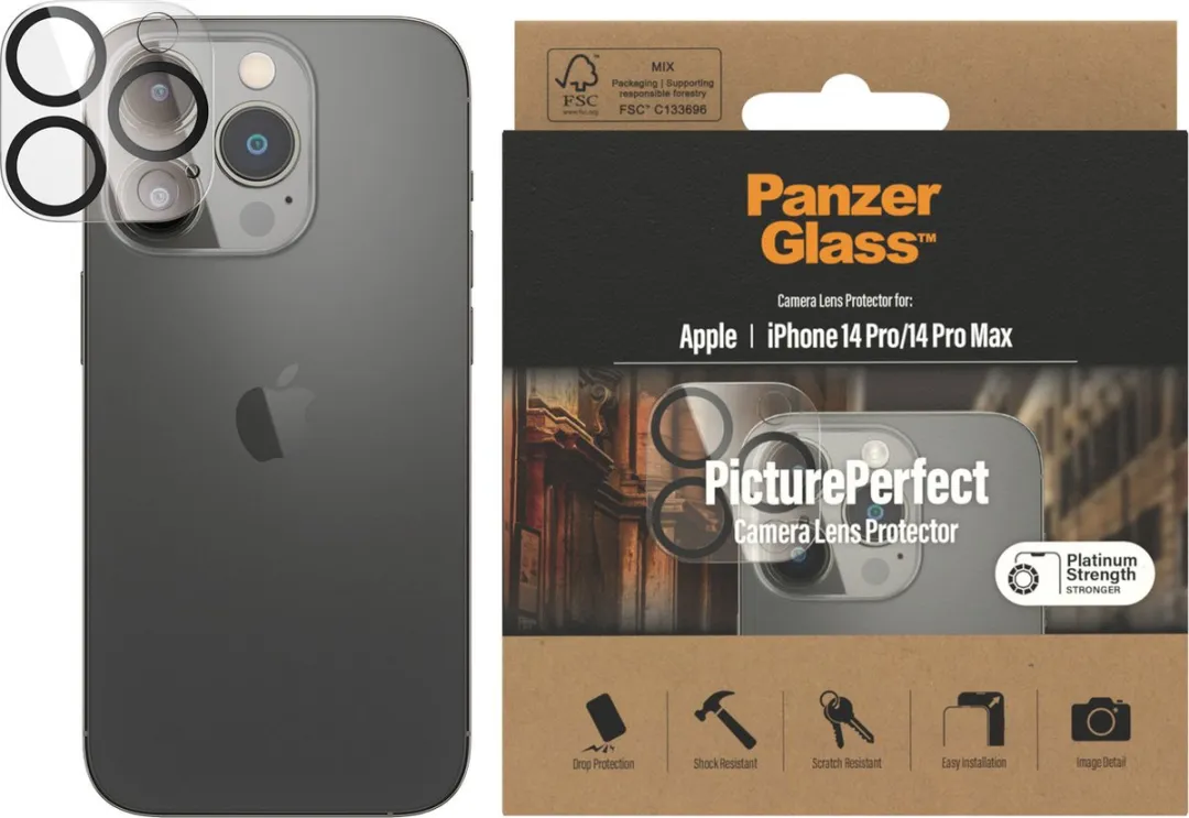 PanzerGlass PicturePerfect iPhone 14 Pro Camera Protector - Case Friendly