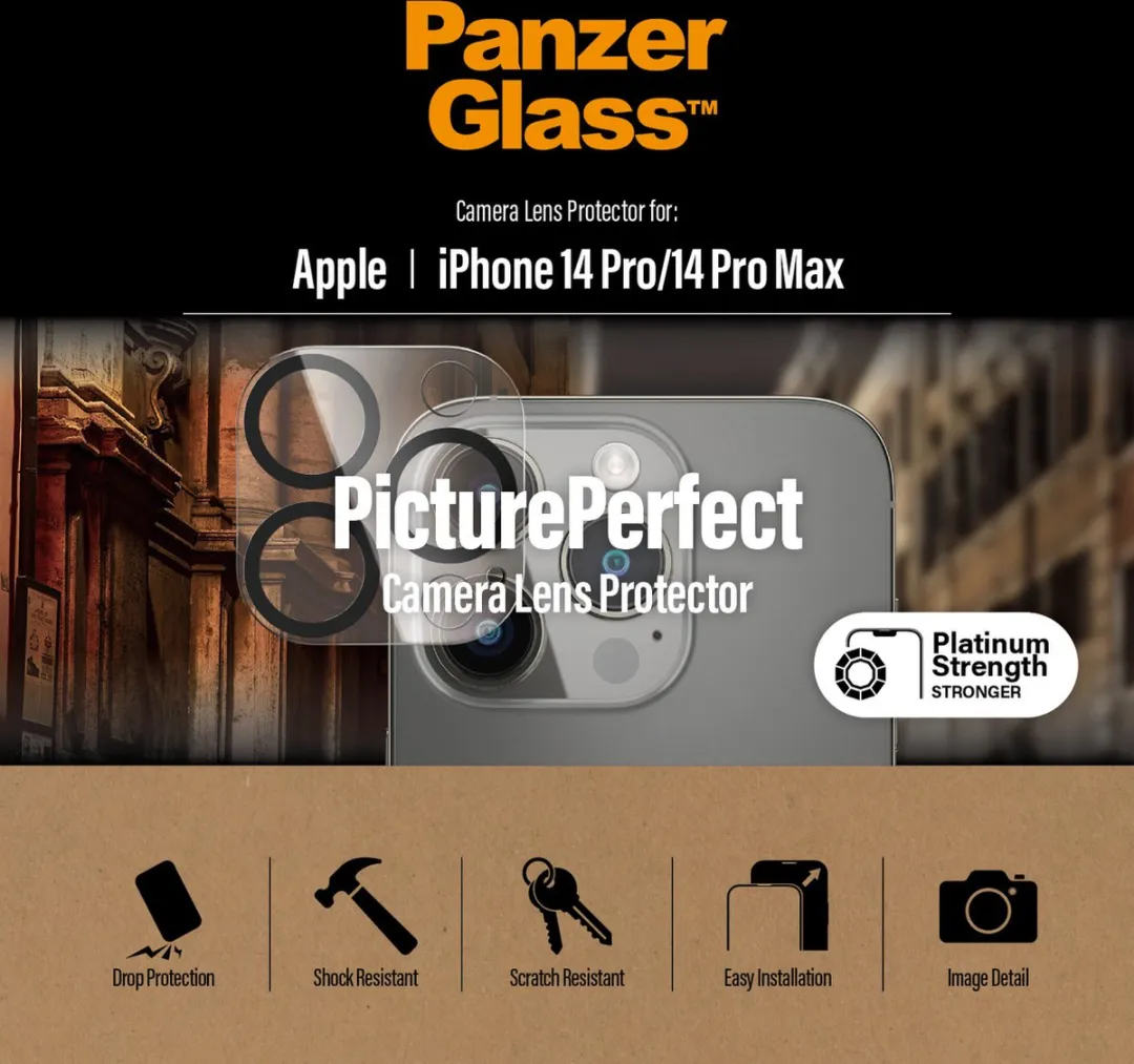 PanzerGlass PicturePerfect iPhone 14 Pro Camera Protector - Case Friendly