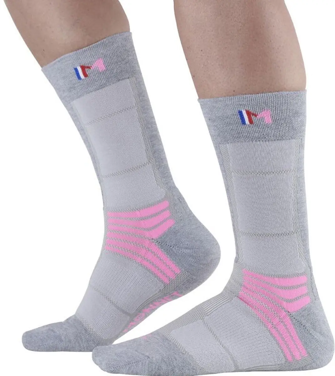 Monnet Trek Air Sokken - Grijs/Roze - afbeelding 5 van 6