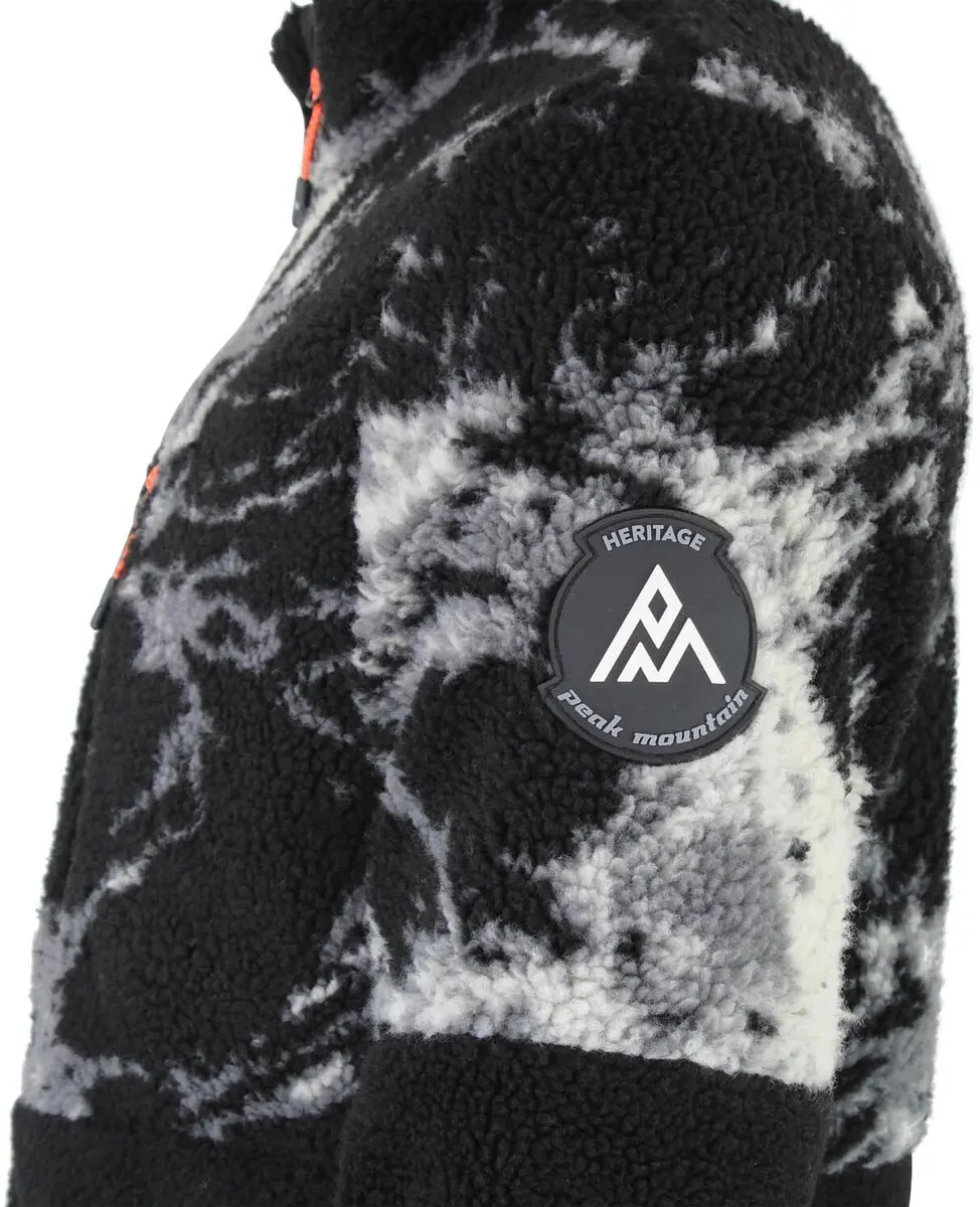 Peak Mountain Sherpa Fleece - Grijs/Wit/Zwart - afbeelding 2 van 6
