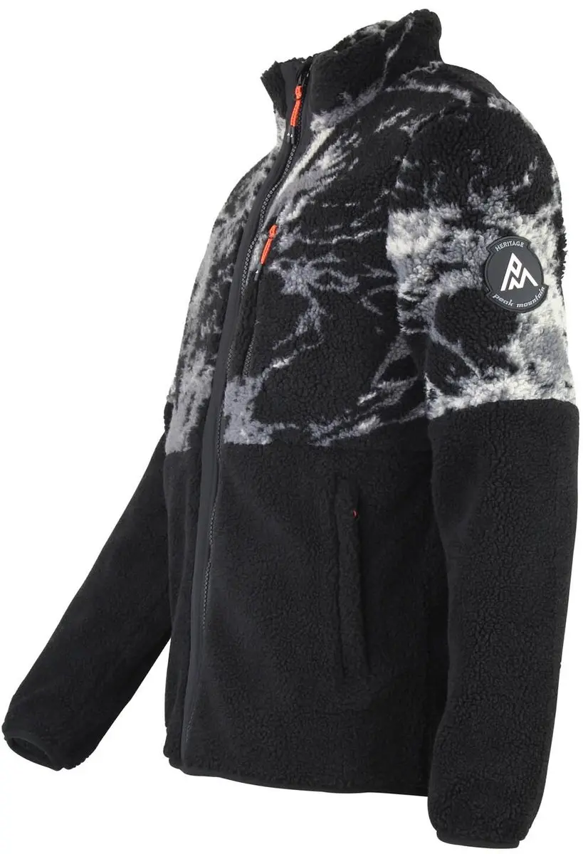 Peak Mountain Sherpa Fleece - Grijs/Wit/Zwart - afbeelding 3 van 6
