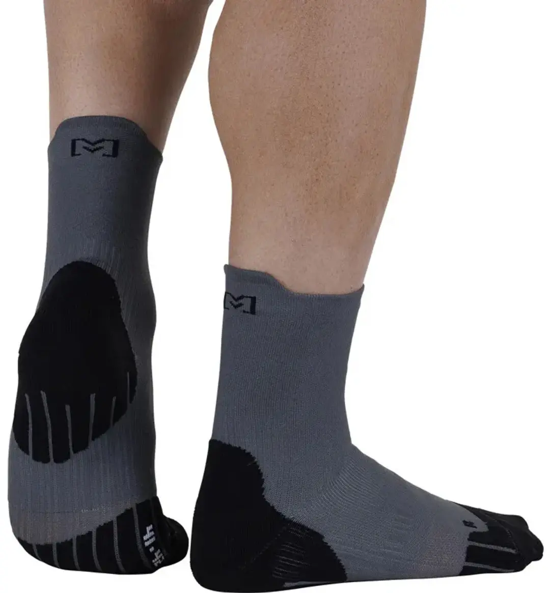 Monnet Run Ultra 2 Mid Hardloopsokken - Grijs/Zwart - afbeelding 2 van 4